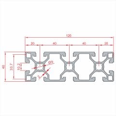 Sigma Profil 40x120 - Kanal 10-(1metre)