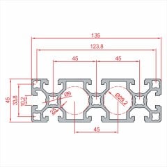 45x135 Sigma Profil - Kanal 10-(1metre)
