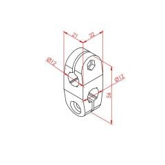 Konsol Çarpraz Tutucu Ø12 mm