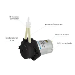 12V Peristaltik Sıvı Pompası - NKP-DC-B08D Siyah