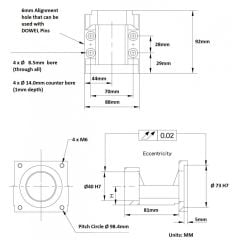 MBA15E SYK SERVO 750W İÇİN FLANŞ BRAKET