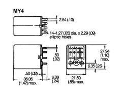 MY4IN 220VAC 5A 4CO Kontaklı Röle OMRON 14PİN