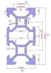 V SLOT Sigma Profil 20x40   Kanal 6  (1metre)