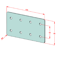 Düz Ek Bağlantı Sacı 23X127