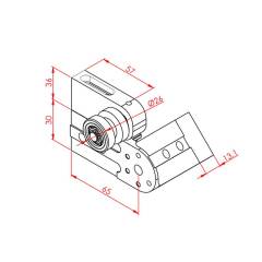 30x30 Mafsal Plakası ve Makarası (1 sağ,1 sol ve 2 bağlantı parçası)