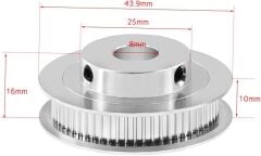 GT2 60Diş -  8mm Kasnak J8