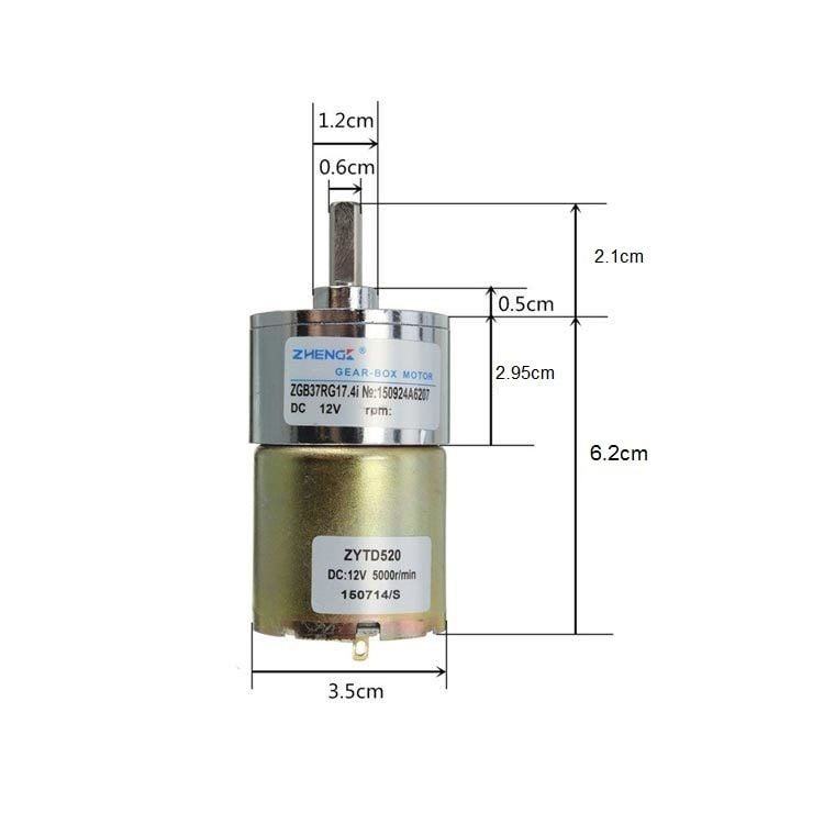12V DC 30RPM Redüktörlü Motor