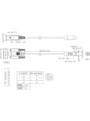 PLC- PC Haberleşme Kablosu UC-MS030-01A delta siyah