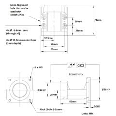 MBA12D SYK SERVO 400W İÇİN FLANŞ BRAKET