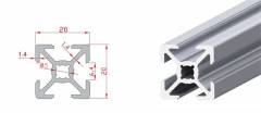 Sigma Profil 20x20   Kanal 6  (1metre)