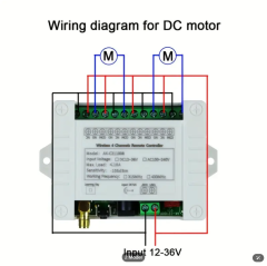 RF Alıcılı 4 Kanallı Kablosuz Uzaktan Kumanda Anahtarı - 10A, 433MHz, DC 12V-36V,  Metal Verici Dahil
