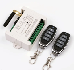 RF Alıcılı 4 Kanallı Kablosuz Uzaktan Kumanda Anahtarı - 10A, 433MHz, DC 12V-36V,  Metal Verici Dahil