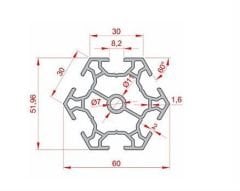 30'luk Stant Profili K8 Altı Köşe