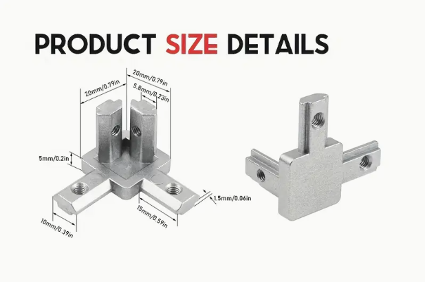 20X20 ÜÇ YÖNLÜ KÖŞE BAĞLANTI GİZLİ