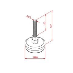ÇAP 80 KROM KAPLI AYAK KAUÇUK TABAN  M12