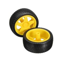 (6V 250 Rpm) Motor Uyumlu Teker - Sarı Tekerlek