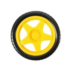(6V 250 Rpm) Motor Uyumlu Teker - Sarı Tekerlek