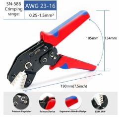 0.25-1.5MM Kablo Pabuç Sıkma Pensesi  SN-58B