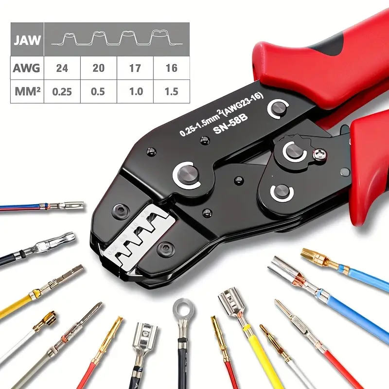 0.25-1.5MM Kablo Pabuç Sıkma Pensesi  SN-58B