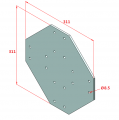 90x90 4 Yönlü Bağlantı Sacı