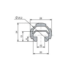 Ø28 T Kanallı Profil