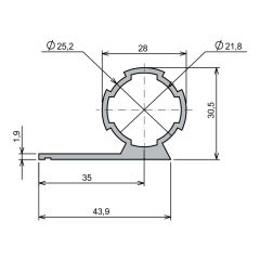 Ø28 - 1,7 mm L Boru Profil