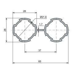 Ø28 - 1,7 mm Çiftli Boru Profil