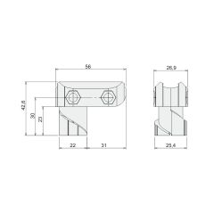 Çok Yönlü Güçlü Bağlantı Parçası - İçten  DKJ28-B01S