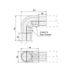 90° Dirsek Bağlantı Parçası - İçten