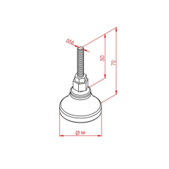 M6 Plastik Ayak 20X20 SİGMA PROFİL İÇİN ÇAP38MM