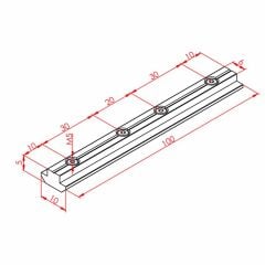 20x20 Uzun T Kanal Somunları  KANAL 6  100mm