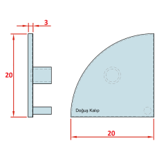 20x20 RADİUSLU Profil Kapağı