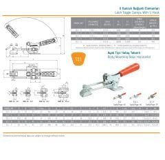 311 Yatay Tabanlı U Kancalı Toggle clamp KUKAMET