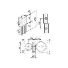 Ø28 Metal Menteşe  DKE28-27L  -  DKE28-27R