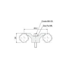 Ø28 Tekerlek Bağlantı Parçası  DKE28-02