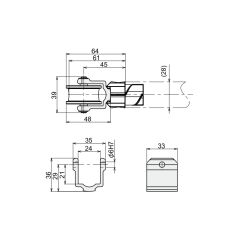 Ø38 U Kanallı Plastik Makara  DKZ28-Z09