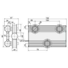 Sürgü Tekerleği - 150 mm  DKE28-38