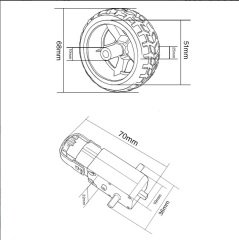 DC Motor ve Tekerlek Seti