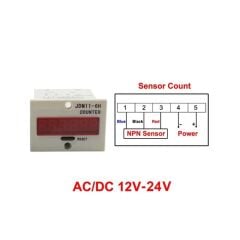 Dijital Ac/Dc 12-24V Fotoelektrik Parça Adet Sayıcı-Sayaç JDM11-6H