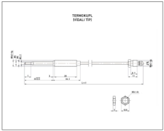 THERMOCOUPLE B12F08 TERMOKUPUL 2 kablolu