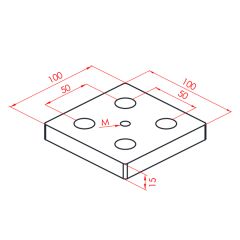100x100 Pabuç bağlantı parçası