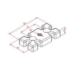 40x80 Ayak bağlantı parçası M10