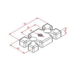 45x90  Ayak bağlantı parçası M10
