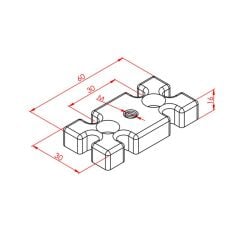 80x80 Ayak bağlantı parçası