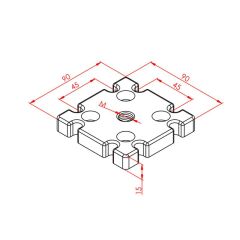 90x90 Ayak bağlantı parçası M12