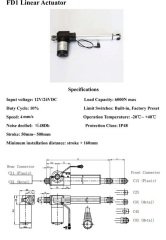 100mm Lineer Aktüatör 24V FD1-100